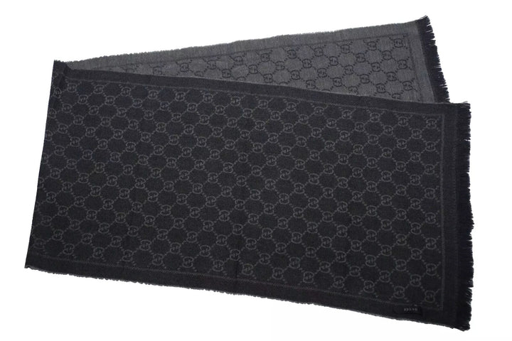 GUCCI GG JACQUARD KNITTED WOOL SCARF