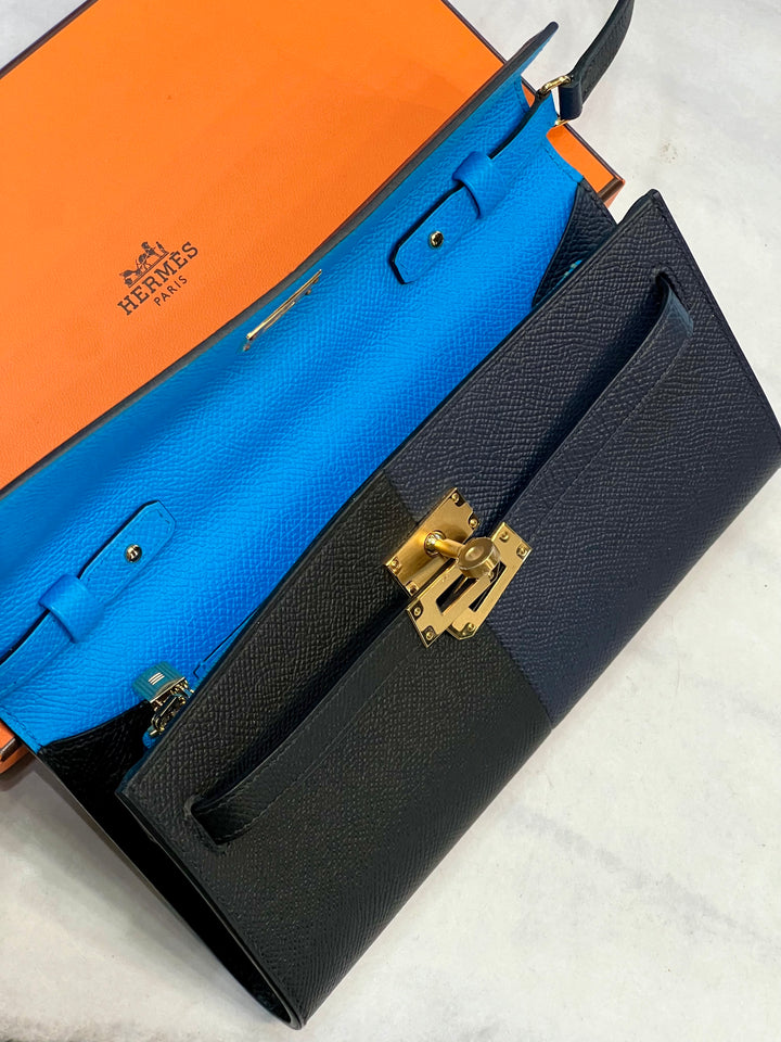 HERMÈS KELLY CASAQUE BICOLOR EPSOM TOGO LEATHER CROSSBODY