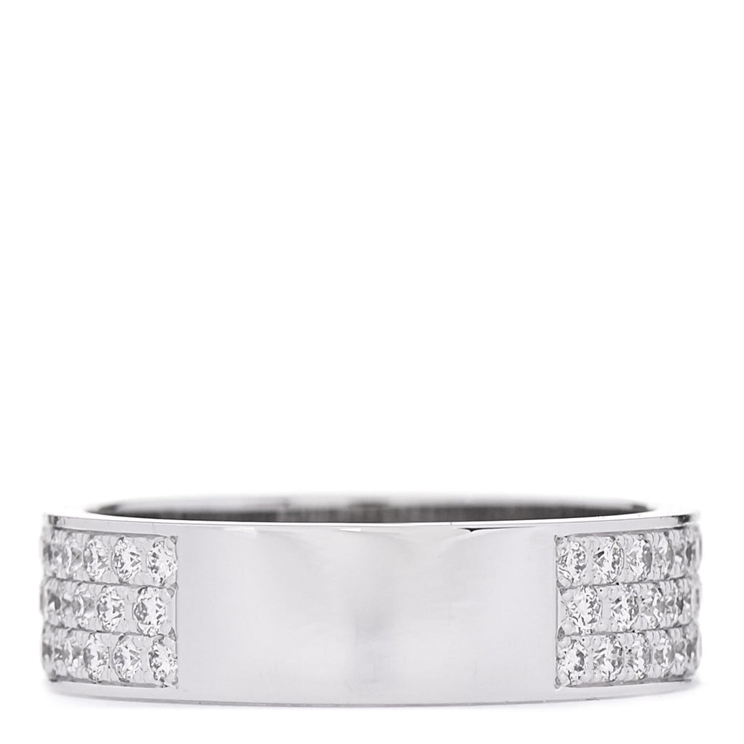 HERMÈS 18K WHITE GOLD DIAMOND PM COLLIER DE CHIEN PAVE RING