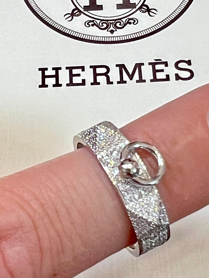 【HERMES】シルバーリング \"COLLIER DE CHIEN\" PM 送料無料 HERMES エルメス リング コリエドシアン Collier de Chien PM
