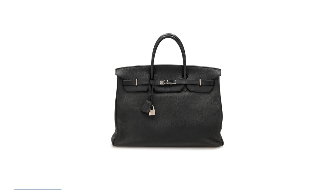 HERMÈS BIRKIN 40 CLEMENCE LEATHER PALLADIUM HARDWARE