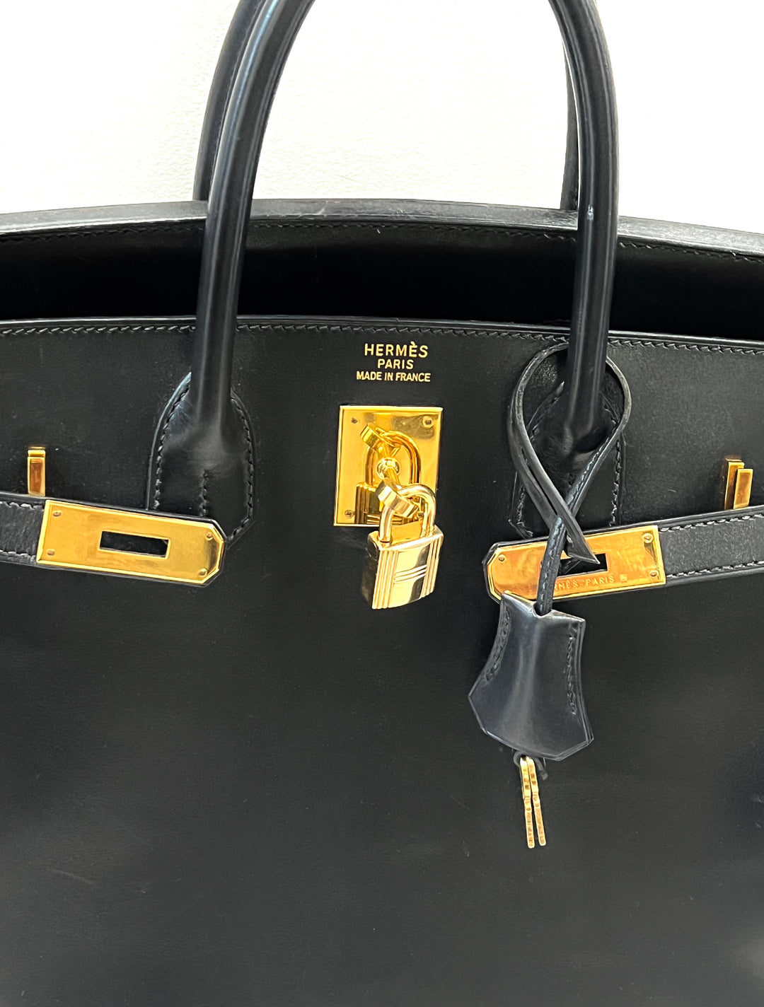 HERMÈS BOX BIRKIN 30 LEATHER HANDBAG