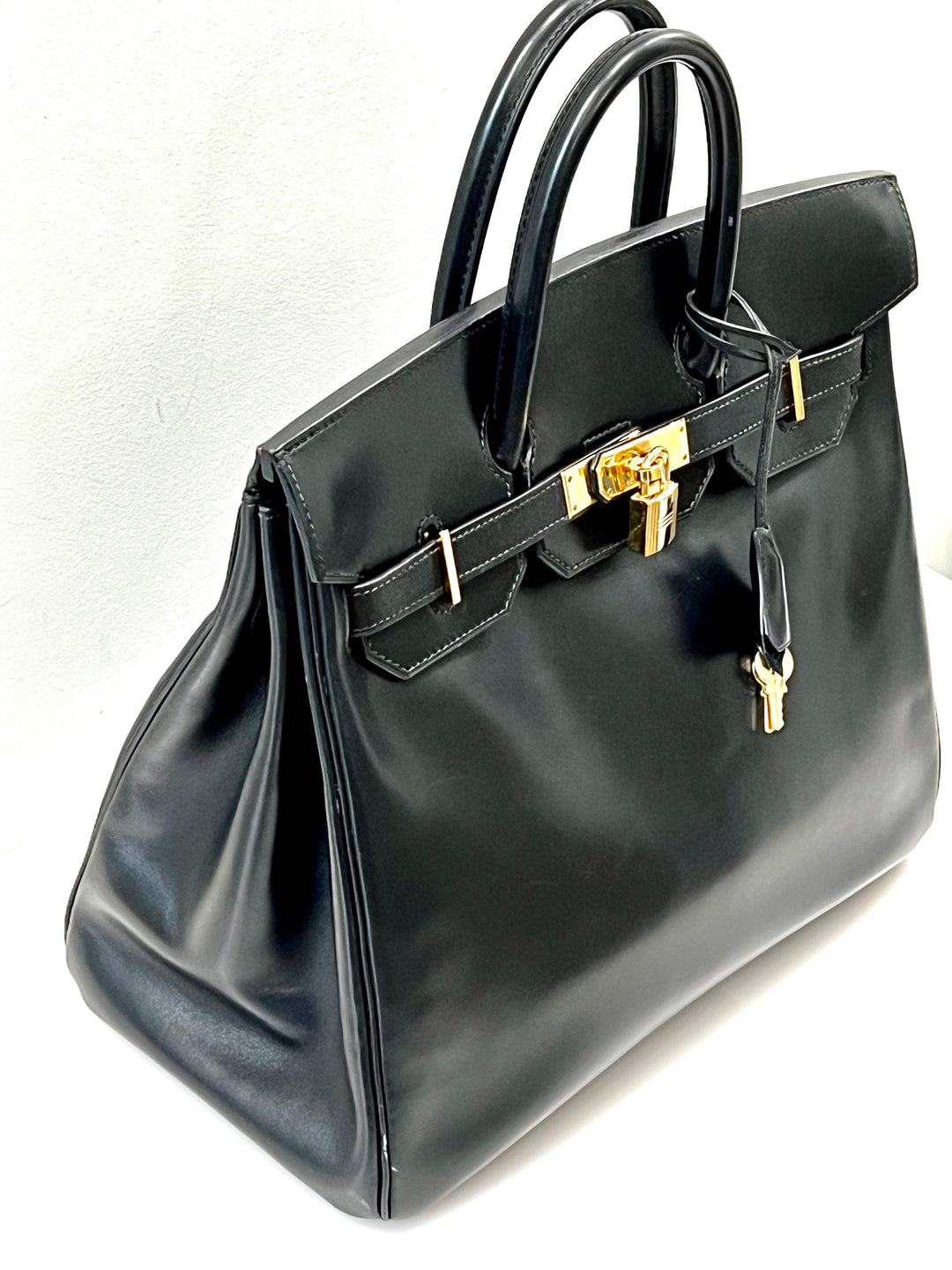HERMÈS BOX BIRKIN 30 LEATHER HANDBAG