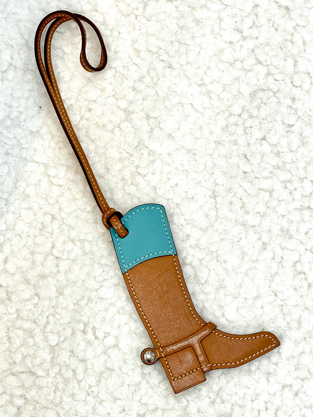 HERMÈS BUTLER SWIFT BLEU ZELLIGE PADDOCK BOOT BAG CHARM