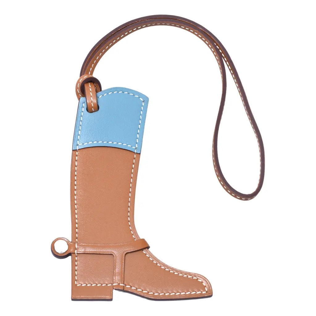 HERMÈS BUTLER SWIFT BLEU ZELLIGE PADDOCK BOOT BAG CHARM