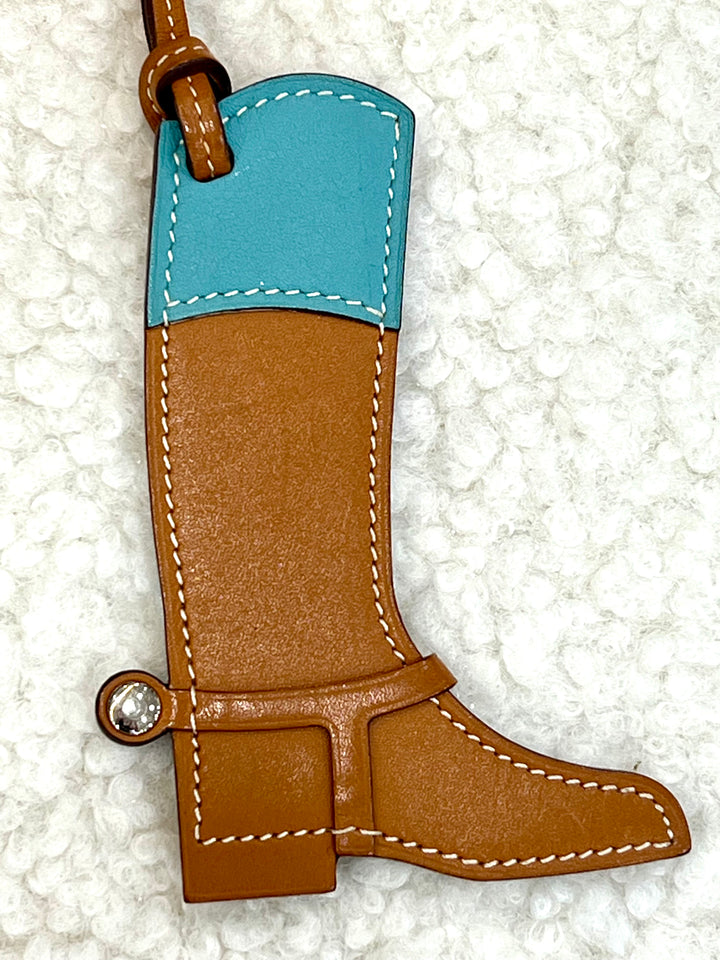 HERMÈS BUTLER SWIFT BLEU ZELLIGE PADDOCK BOOT BAG CHARM