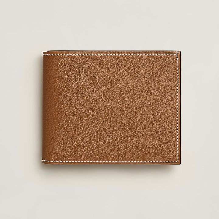 HERMÈS CITIZEN TWILL BI-FOLD CALFSKIN LEATHER WALLET