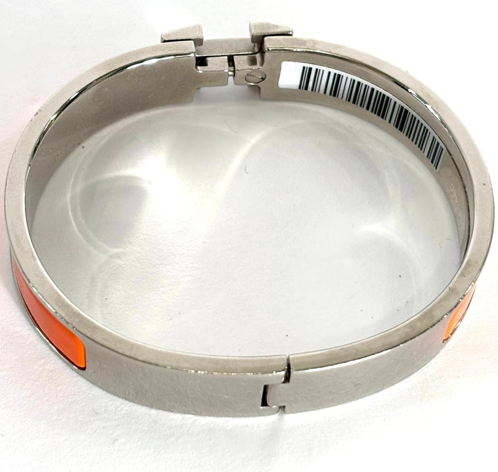 HERMÈS CLIC CLAC H ENAMEL PALLADIUM PLATED BRACELET PM