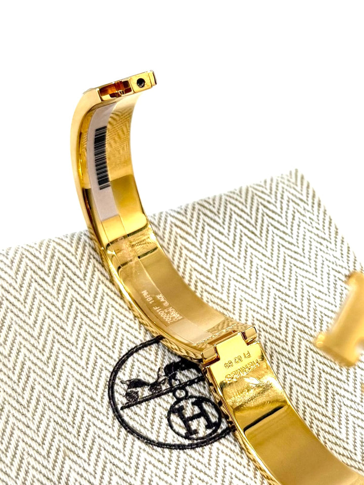 HERMÈS CLIC CLAC H ENAMEL BRACELET PM – MARRON GLACÉ