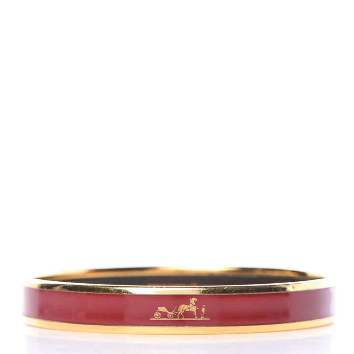 HERMÈS CALÈCHE NARROW ENAMEL BANGLE BRACELET