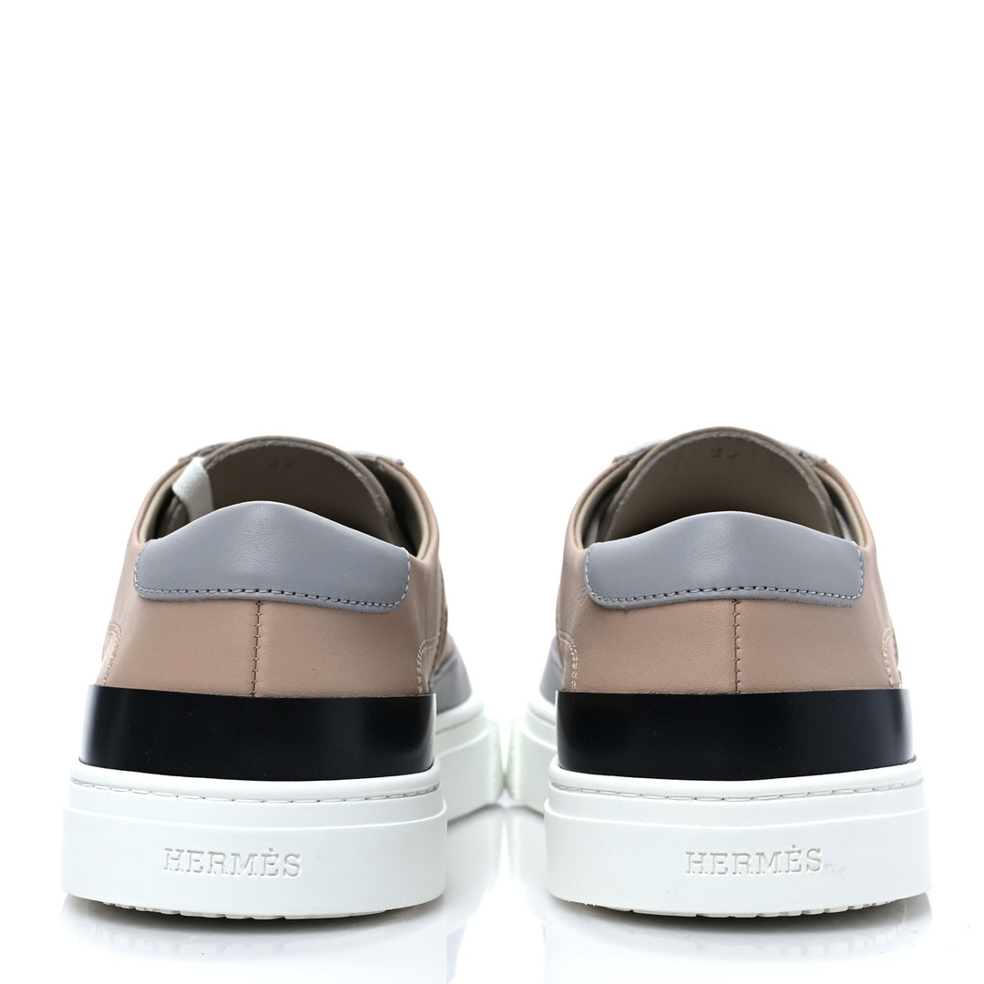 HERMÈS DEEP LACE UP CALFSKIN SNEAKERS