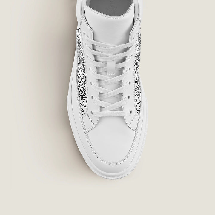 HERMÈS CALFSKIN LEATHER DISTRICT HI-TOP SNEAKERS