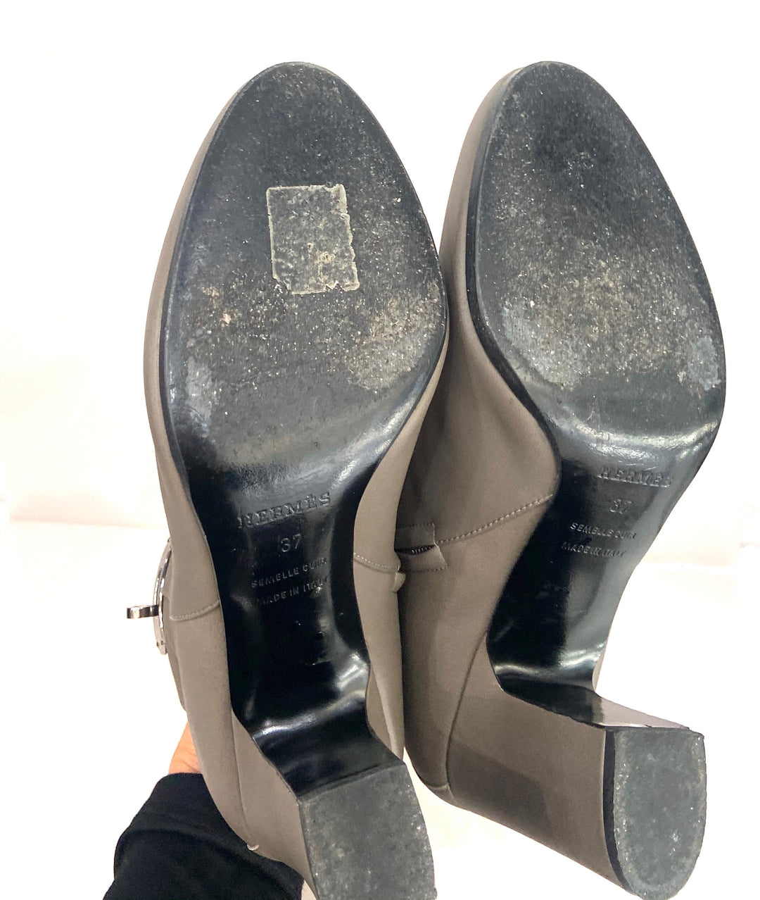 HERMÈS CALFSKIN LEATHER JOUEUSE ANKLE BOOTS