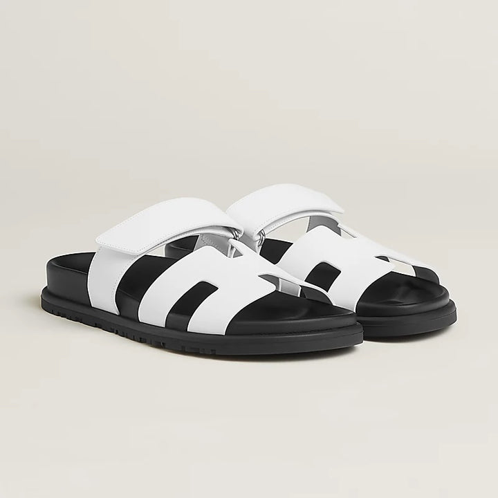HERMÈS CHYPRE CALFSKIN LEATHER MULES
