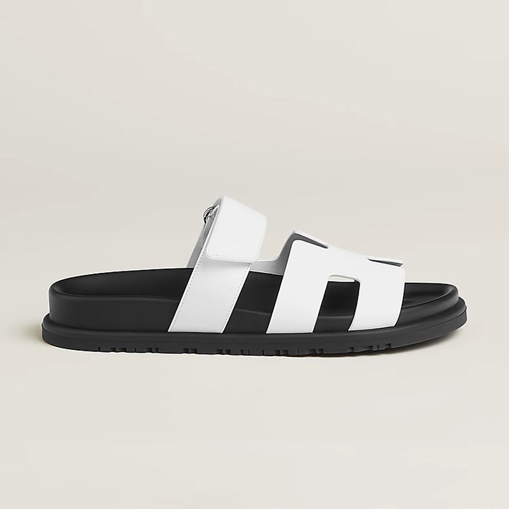 HERMÈS CHYPRE CALFSKIN LEATHER MULES