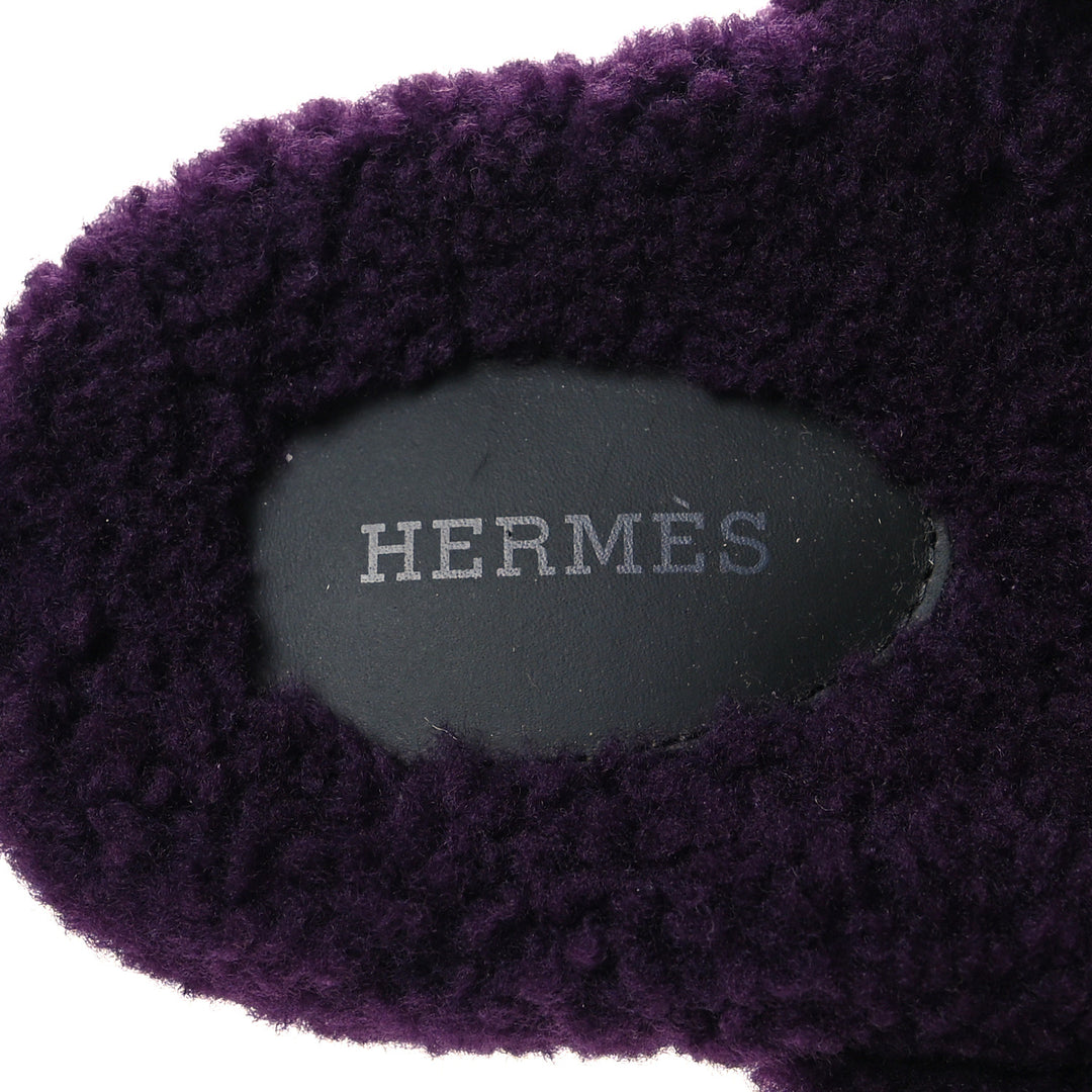 HERMÈS CHYPRE MONOGOLIAN LAMB MULE SANDALS