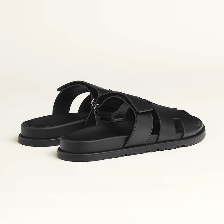 HERMÈS CHYPRE CALFSKIN LEATHER SANDALS