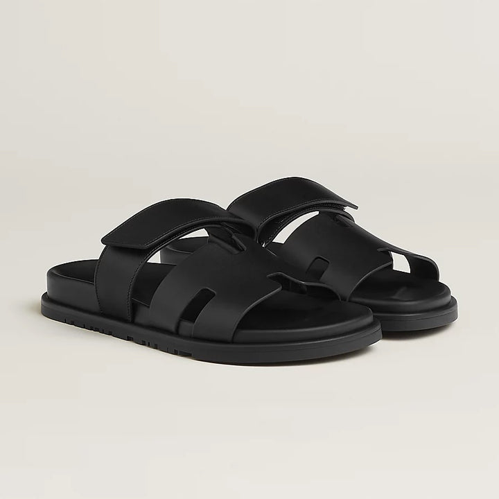 HERMÈS CHYPRE CALFSKIN LEATHER SANDALS