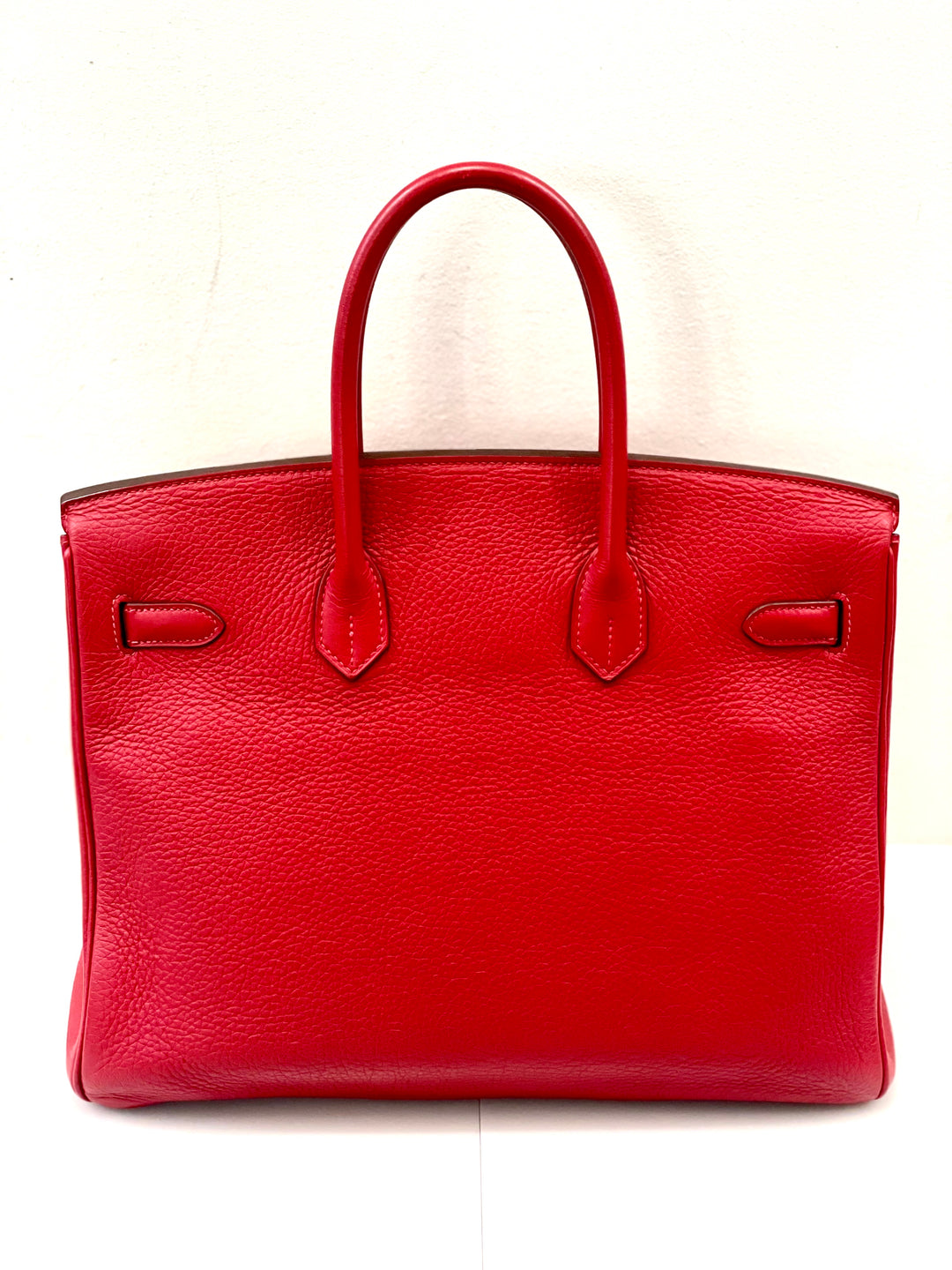 HERMÈS BIRKIN 35 RUBY CLÉMENCE LEATHER HANDBAG