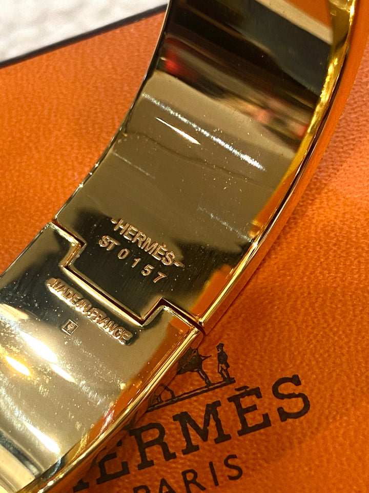 HERMÈS CLIC CLAC H ENAMEL WIDE CUFF BRACELET
