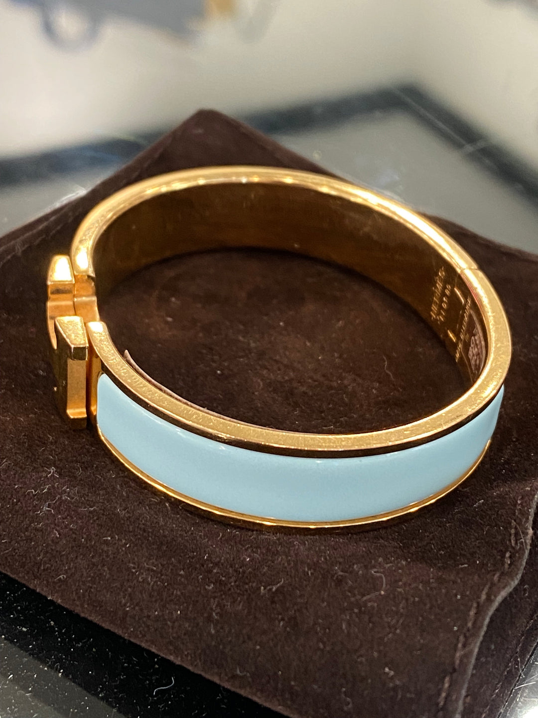 HERMÈS NARROW CLIC CLAC H ENAMEL BRACELET