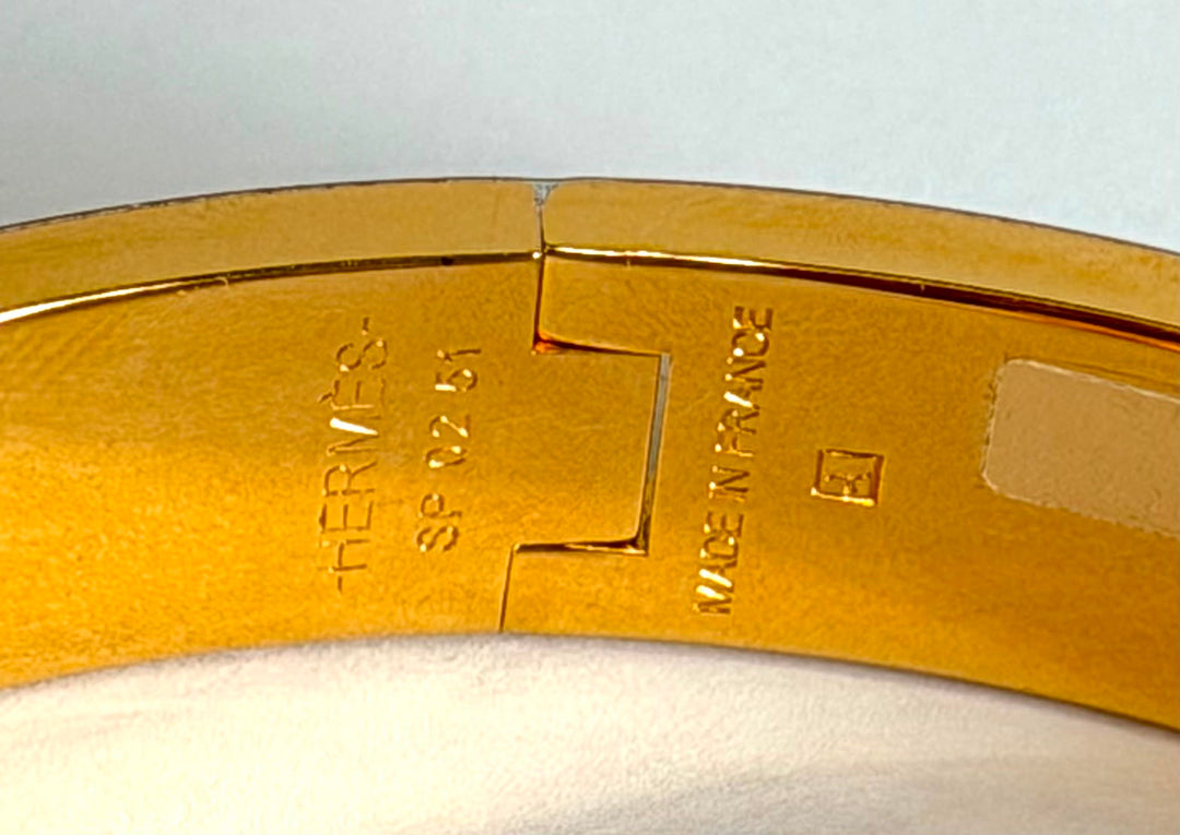 HERMÈS CLIC CLAC H ENAMEL BRACELET PM IN ROSE CANDEUR
