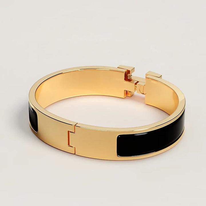 HERMÈS CLIC CLAC H ENAMEL BRACELET PM BLACK