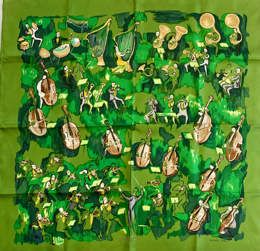 HERMÈS CONCERTO CARRE DE PARIS BY JEAN LOUIS CLERC SILK SCARF