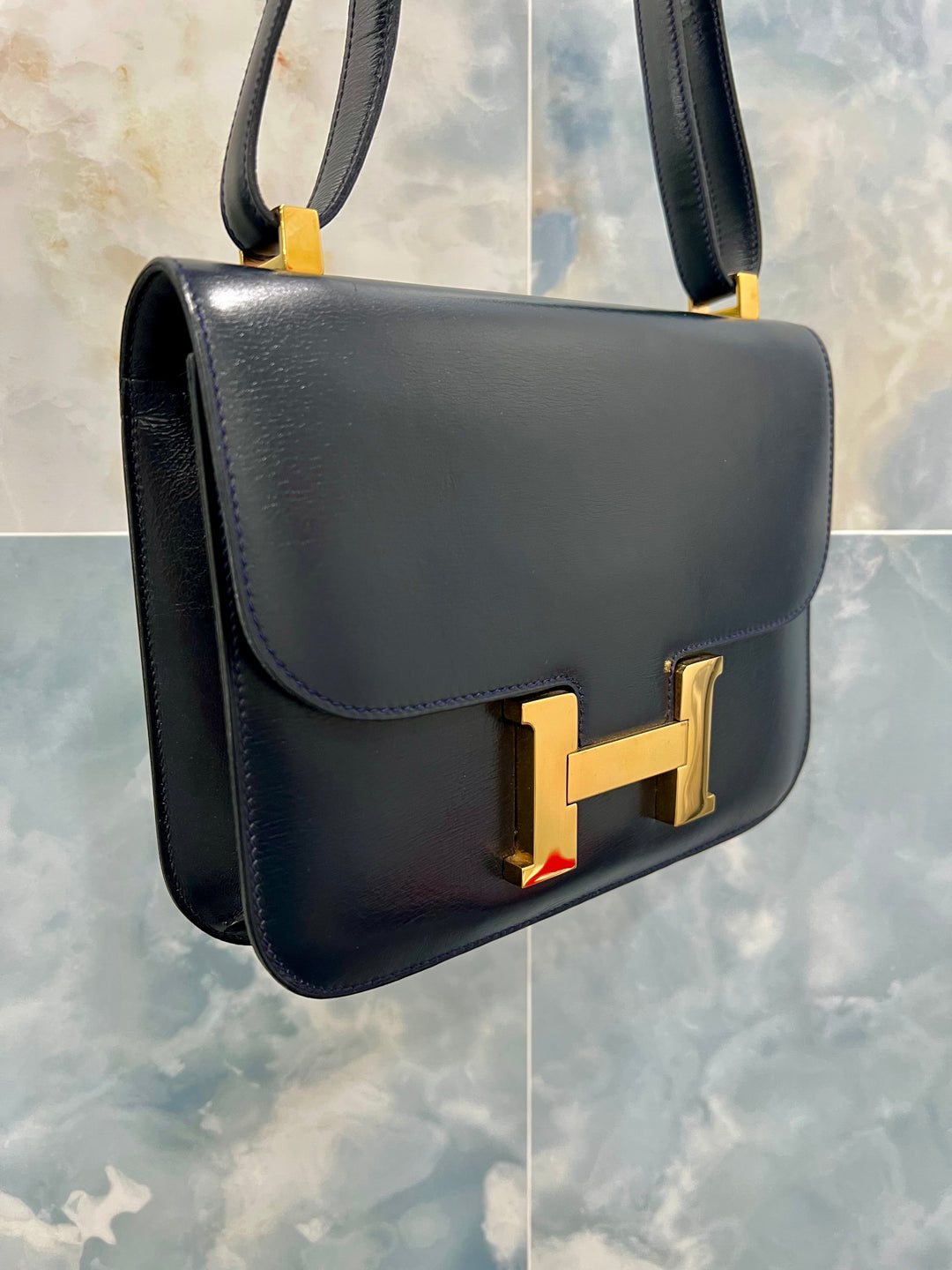 HERMÈS CONSTANCE 23 VINTAGE BOX LEATHER SHOULDER BAG