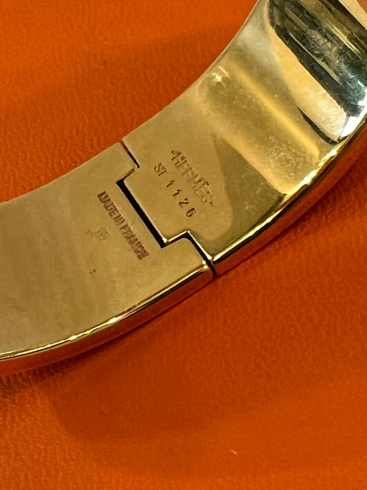 HERMÈS CLIC CLAC H WIDE BRACELET IN NAVY BLUE