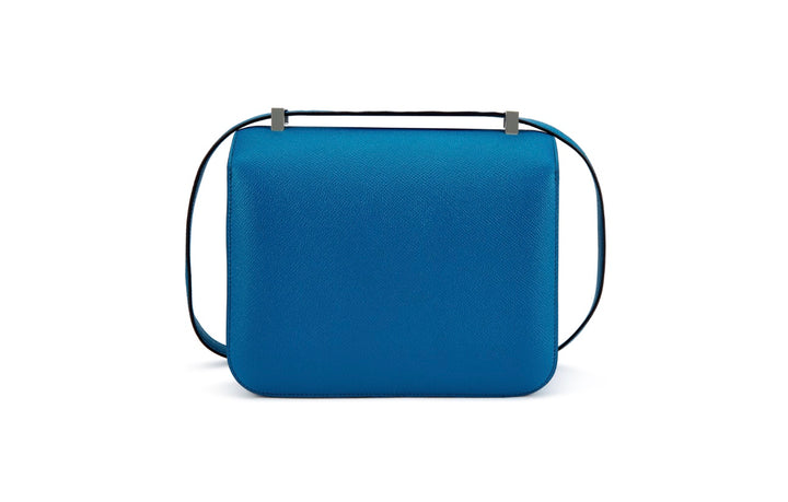 HERMÈS CONSTANCE 24 EPSOM LEATHER PALLADIUM HARDWARE BLUE IZMIR