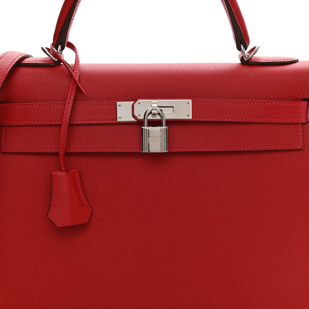 HERMÈS KELLY 32 EPSOM LEATHER ROUGE BAG