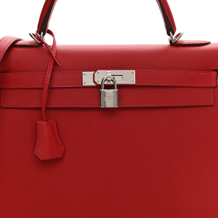 HERMÈS KELLY 32 EPSOM LEATHER ROUGE BAG