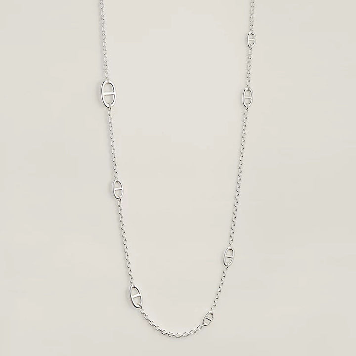 HERMÈS FARANDOLE STERLING SILVER LONG NECKLACE