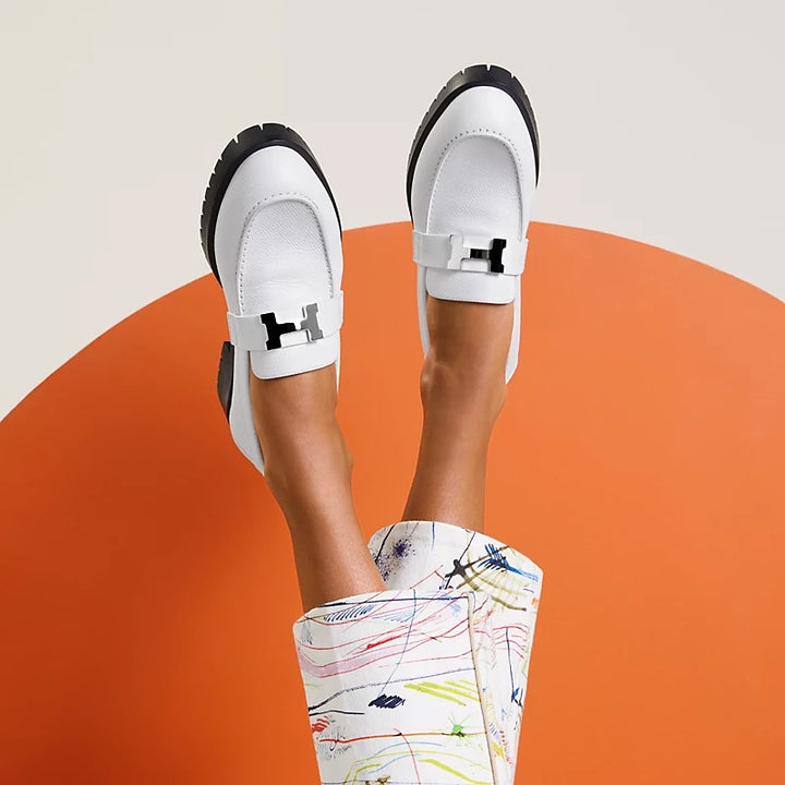 HERMÈS FAUBORG EPSOM CALFSKIN LEATHER LOAFERS