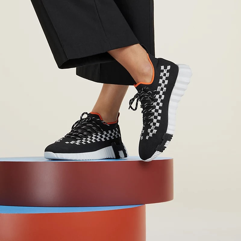 HERMÈS CHECKERED FLEX SLIP-ON SNEAKERS