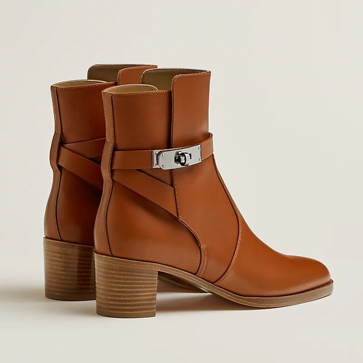 HERMÈS FRENCHIE 50 LEATHER ANKLE BOOTS