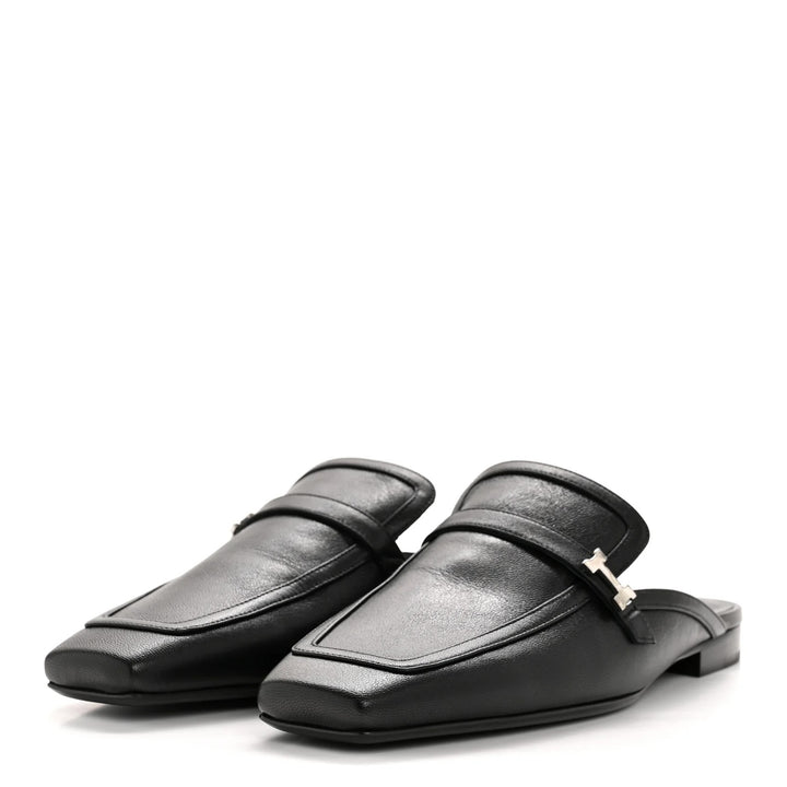 HERMÈS GOATSKIN LEATHER GROUPIE MULES