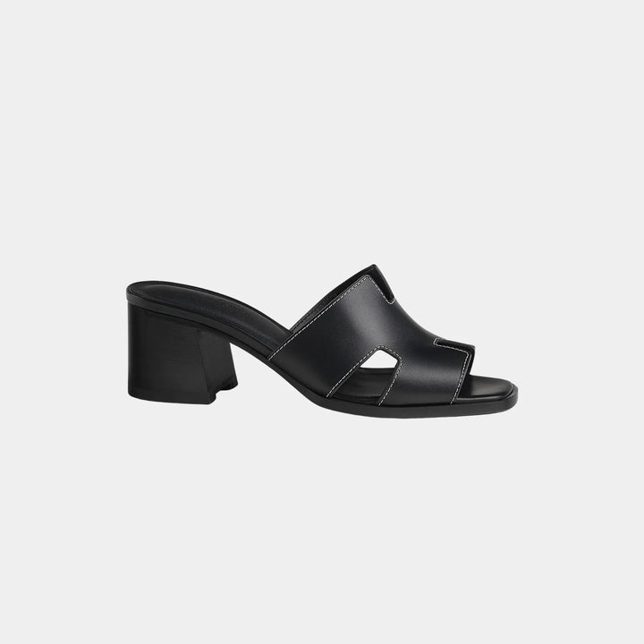 HERMÈS HELIA 60 CALFSKIN LEATHER MULE SANDALS
