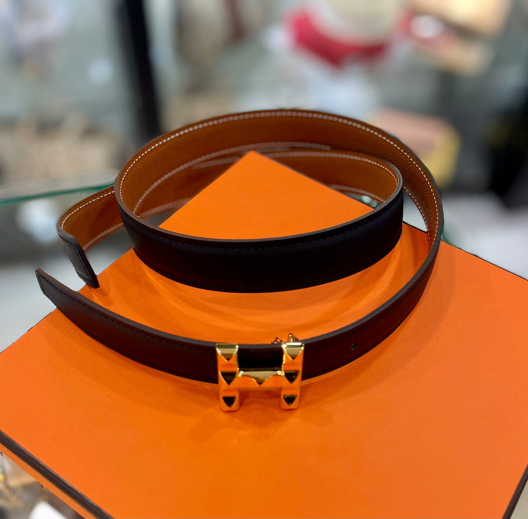 HERMÈS H INFINITY REVERSIBLE 24MM CALFSKIN LEATHER BELT