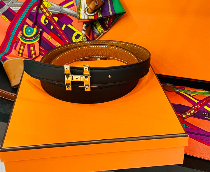 HERMÈS H INFINITY REVERSIBLE 24MM CALFSKIN LEATHER BELT