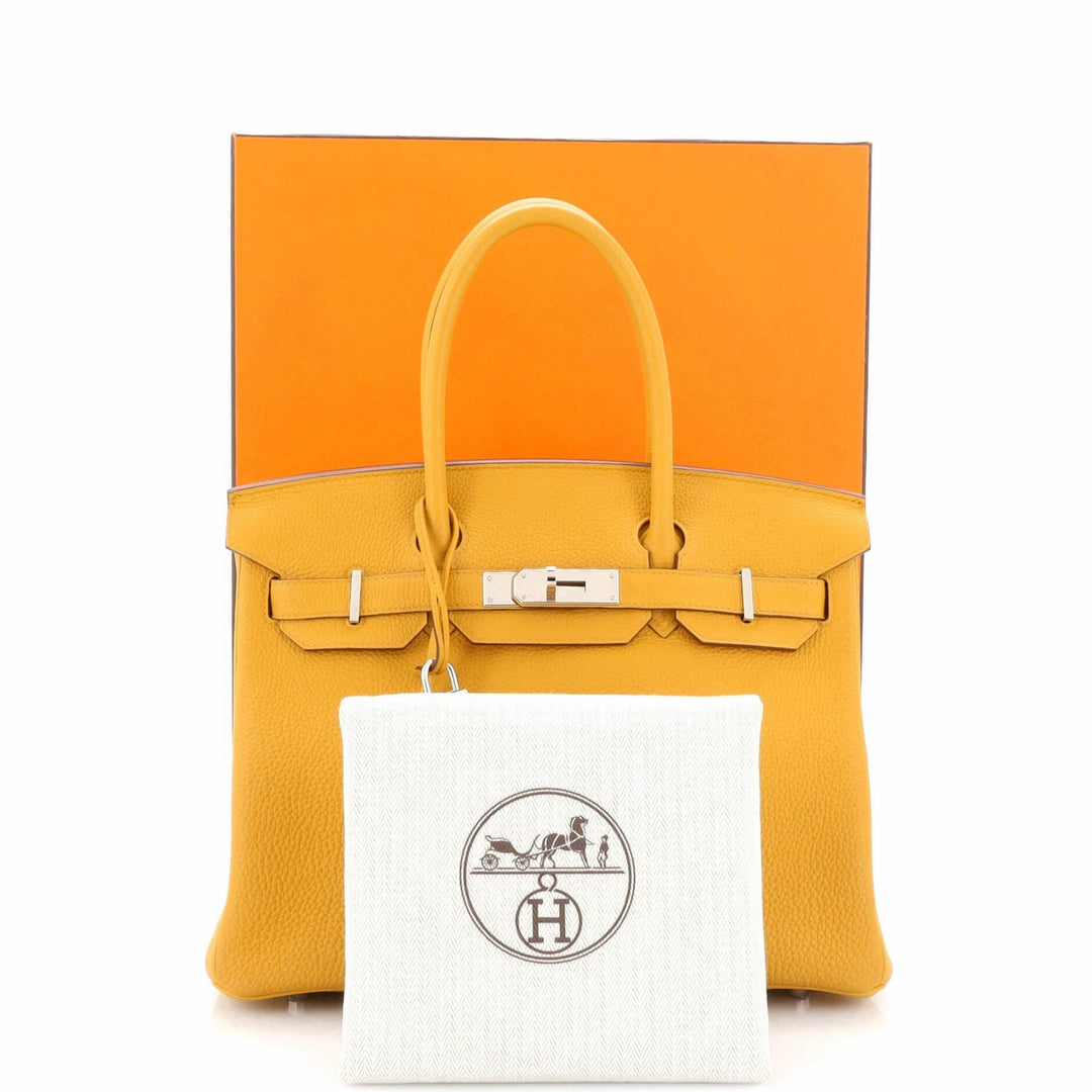 HERMÈS EPSOM LEATHER JAUNE AMBRE BIRKIN 30 HANDBAG