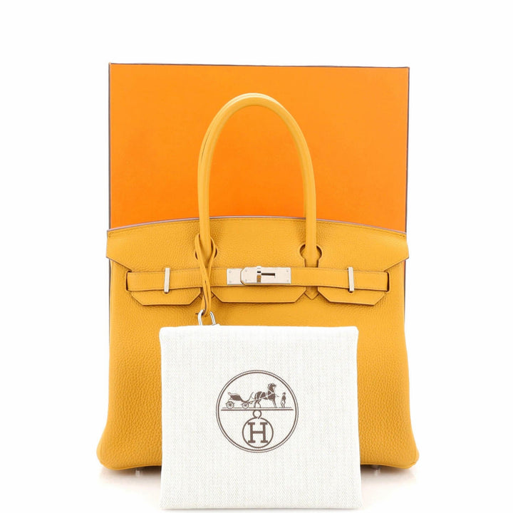 HERMÈS EPSOM LEATHER JAUNE AMBRE BIRKIN 30 HANDBAG