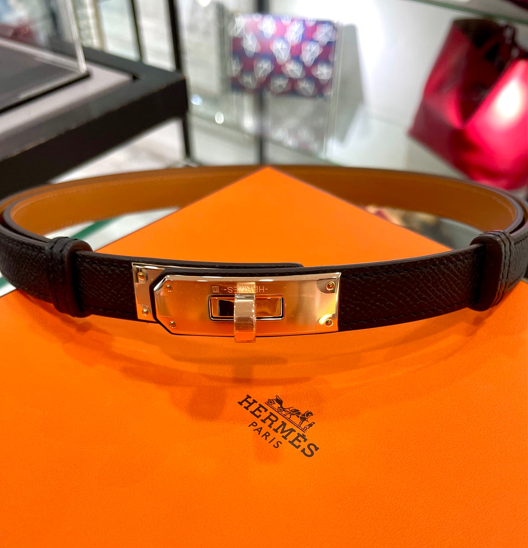 HERMÈS KELLY EPSOM CALFSKIN 18K ROSE GOLD PLATED BELT