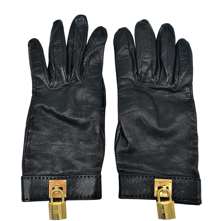 HERMÈS KELLY CONSTANCE LAMBSKIN LEATHER CHARM GLOVES