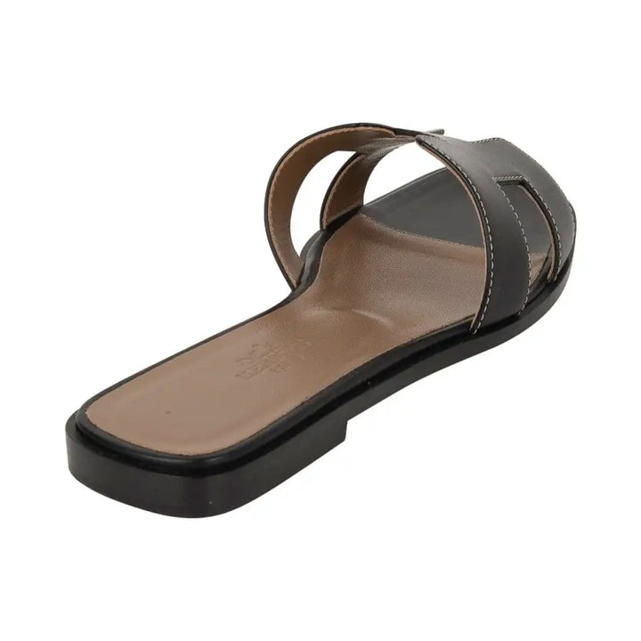 HERMÈS CALFSKIN LEATHER ORAN SANDALS MULES