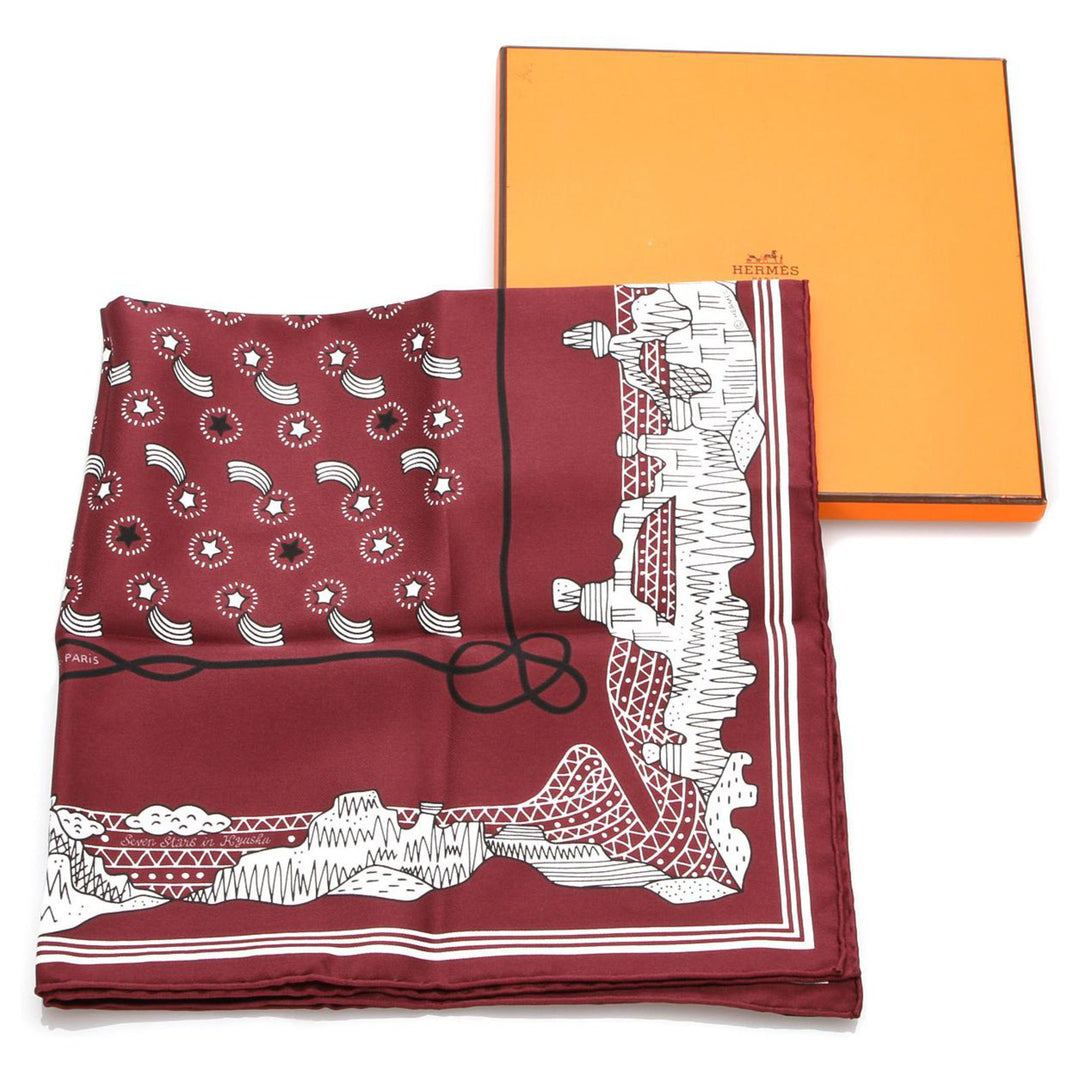 HERMÈS LES CANYONS ETOILES CARRE 55 SILK SCARF