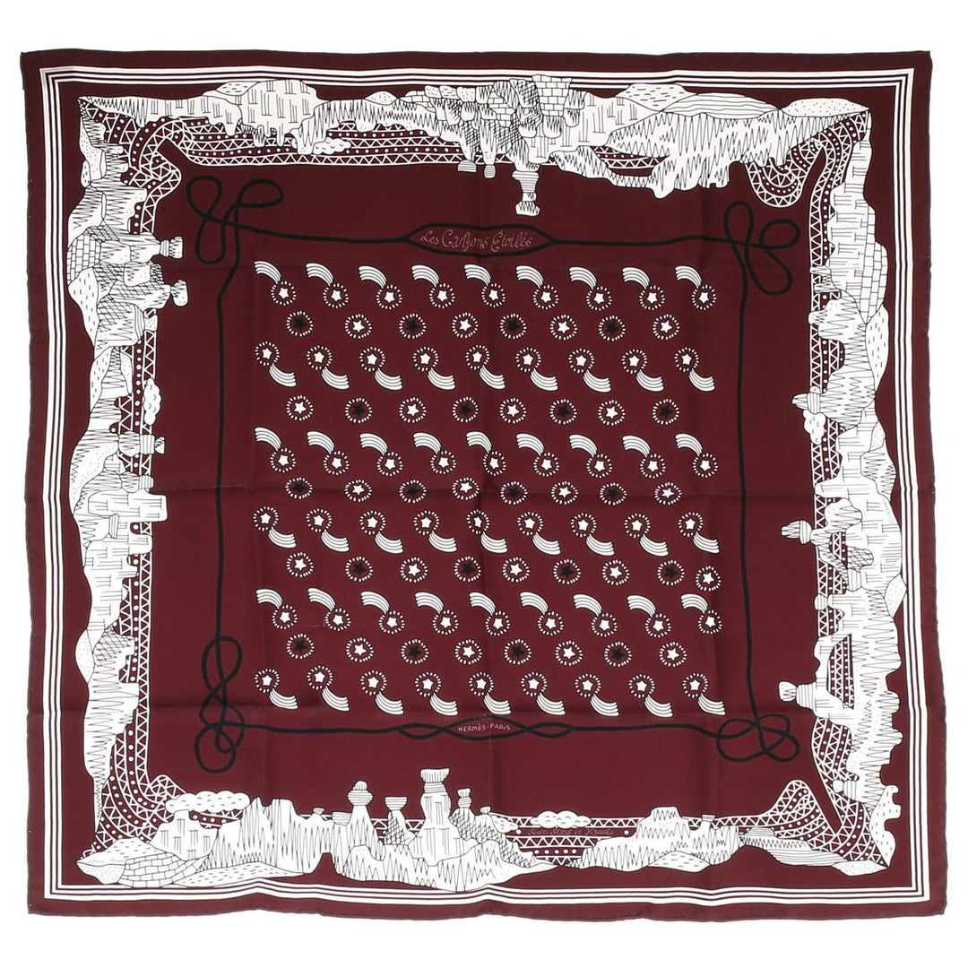 HERMÈS LES CANYONS ETOILES CARRE 55 SILK SCARF
