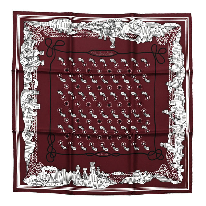HERMÈS LES CANYONS ETOILES CARRE 55 SILK SCARF