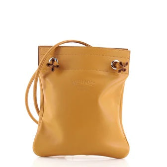 HERMÈS ALINE MILO SWIFT LAMBSKIN LEATHER MINI BAG JAUNE D&
